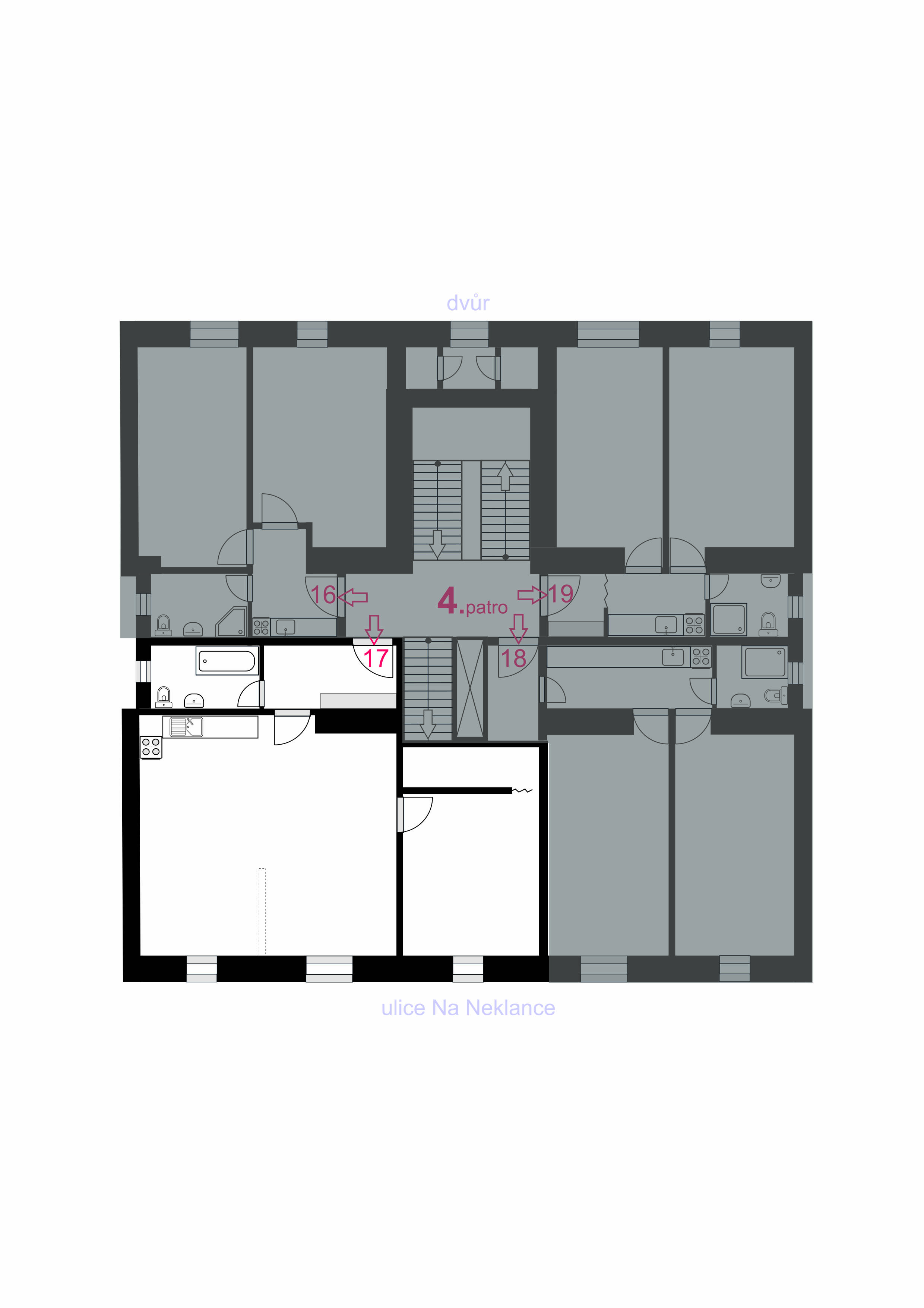 Půdorys bytu 17